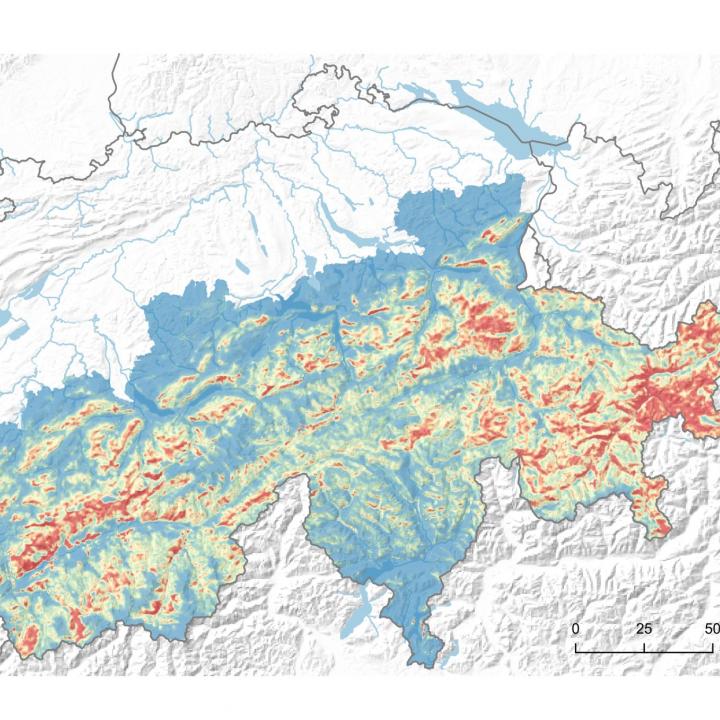 Habitat suitability for bearded vultures in the Swiss Alps (c) Sergio Vignali et al., Conservation Biology, Univ. Bern